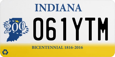 IN license plate 061YTM
