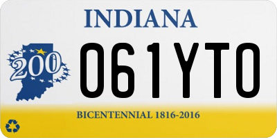IN license plate 061YTO