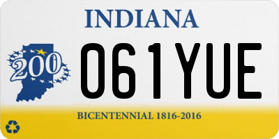 IN license plate 061YUE