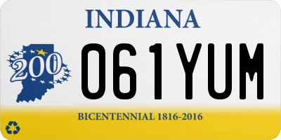 IN license plate 061YUM