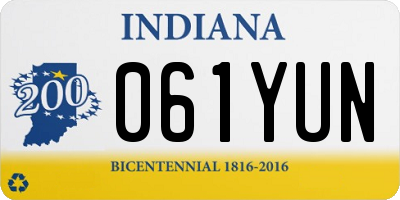 IN license plate 061YUN
