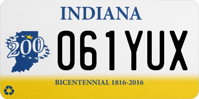 IN license plate 061YUX