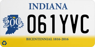 IN license plate 061YVC