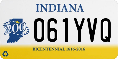 IN license plate 061YVQ