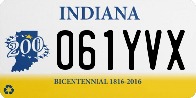 IN license plate 061YVX
