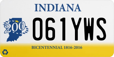 IN license plate 061YWS