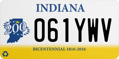 IN license plate 061YWV