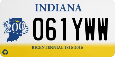 IN license plate 061YWW