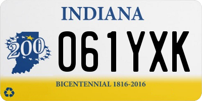 IN license plate 061YXK