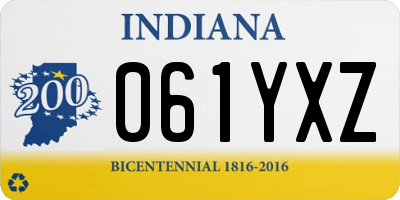 IN license plate 061YXZ