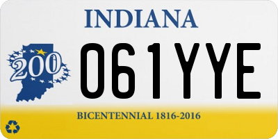 IN license plate 061YYE