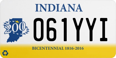 IN license plate 061YYI