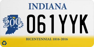 IN license plate 061YYK