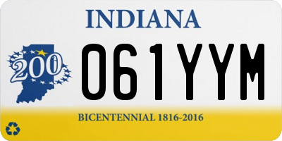 IN license plate 061YYM