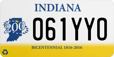 IN license plate 061YYO
