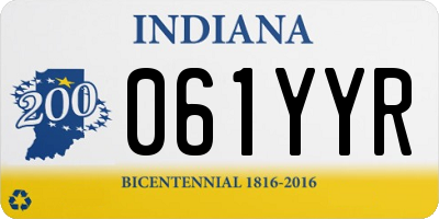 IN license plate 061YYR