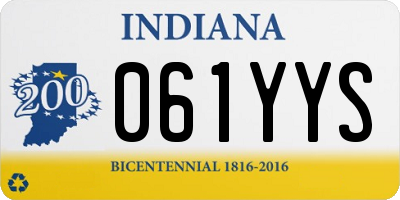 IN license plate 061YYS