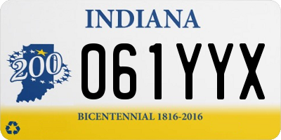 IN license plate 061YYX