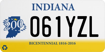 IN license plate 061YZL