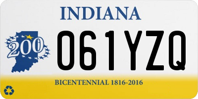 IN license plate 061YZQ