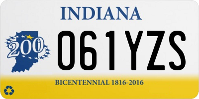 IN license plate 061YZS