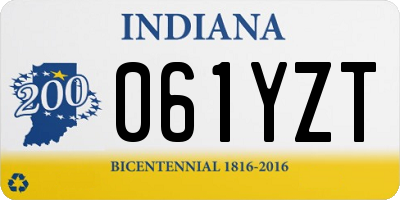 IN license plate 061YZT