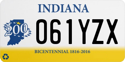 IN license plate 061YZX