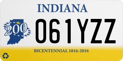 IN license plate 061YZZ