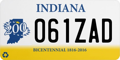 IN license plate 061ZAD
