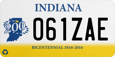 IN license plate 061ZAE