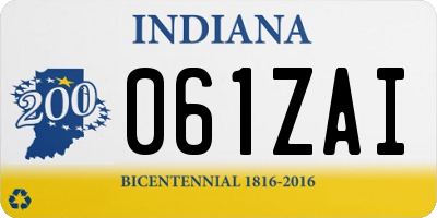 IN license plate 061ZAI