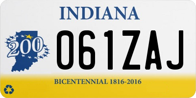 IN license plate 061ZAJ