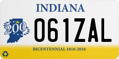 IN license plate 061ZAL