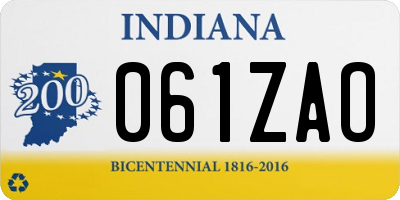 IN license plate 061ZAO
