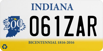 IN license plate 061ZAR
