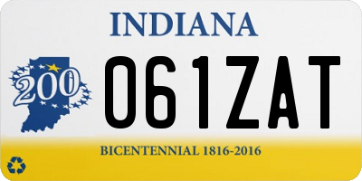 IN license plate 061ZAT