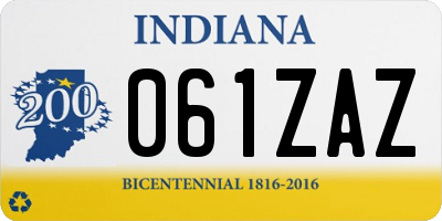 IN license plate 061ZAZ