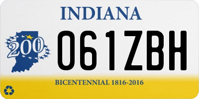 IN license plate 061ZBH