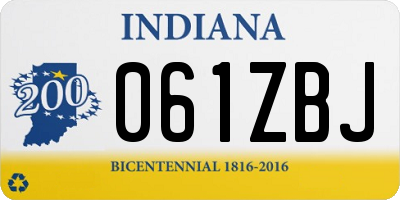 IN license plate 061ZBJ