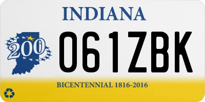 IN license plate 061ZBK