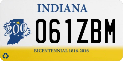 IN license plate 061ZBM