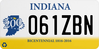 IN license plate 061ZBN