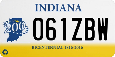 IN license plate 061ZBW