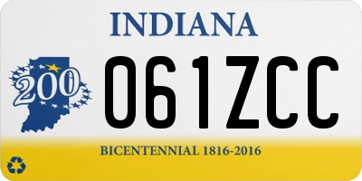 IN license plate 061ZCC