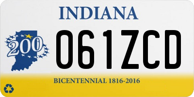 IN license plate 061ZCD