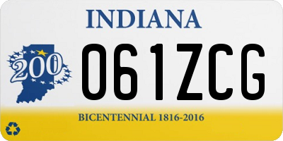 IN license plate 061ZCG