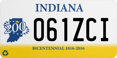 IN license plate 061ZCI
