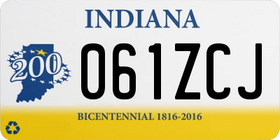 IN license plate 061ZCJ