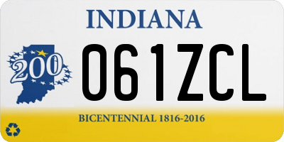 IN license plate 061ZCL