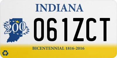 IN license plate 061ZCT